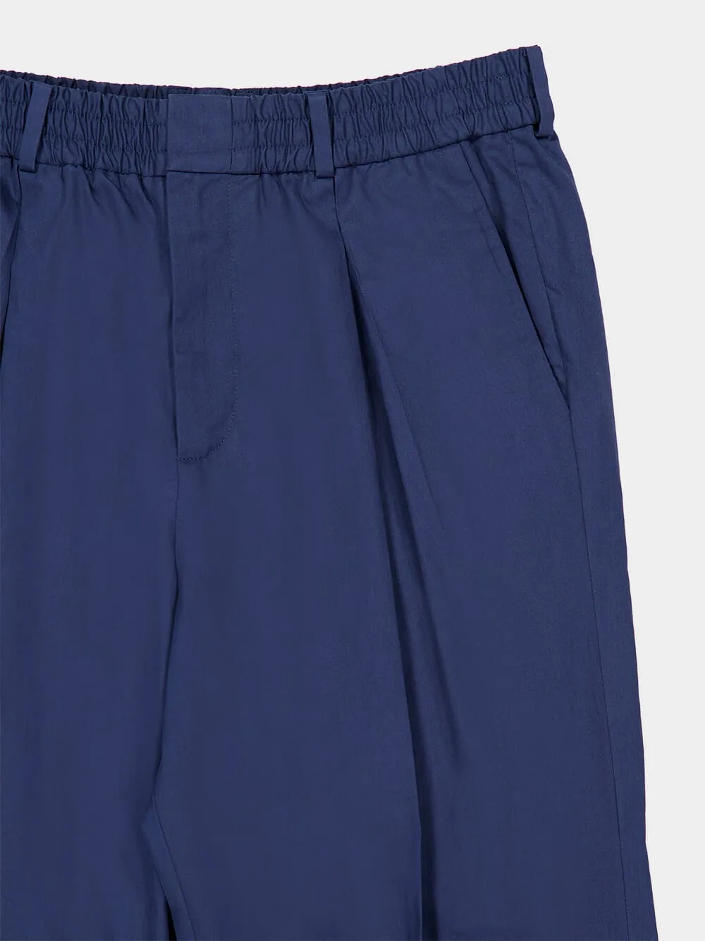 Blue Regular Fit Cotton Trousers sold by Fashion Clinic product image thumbnail 3