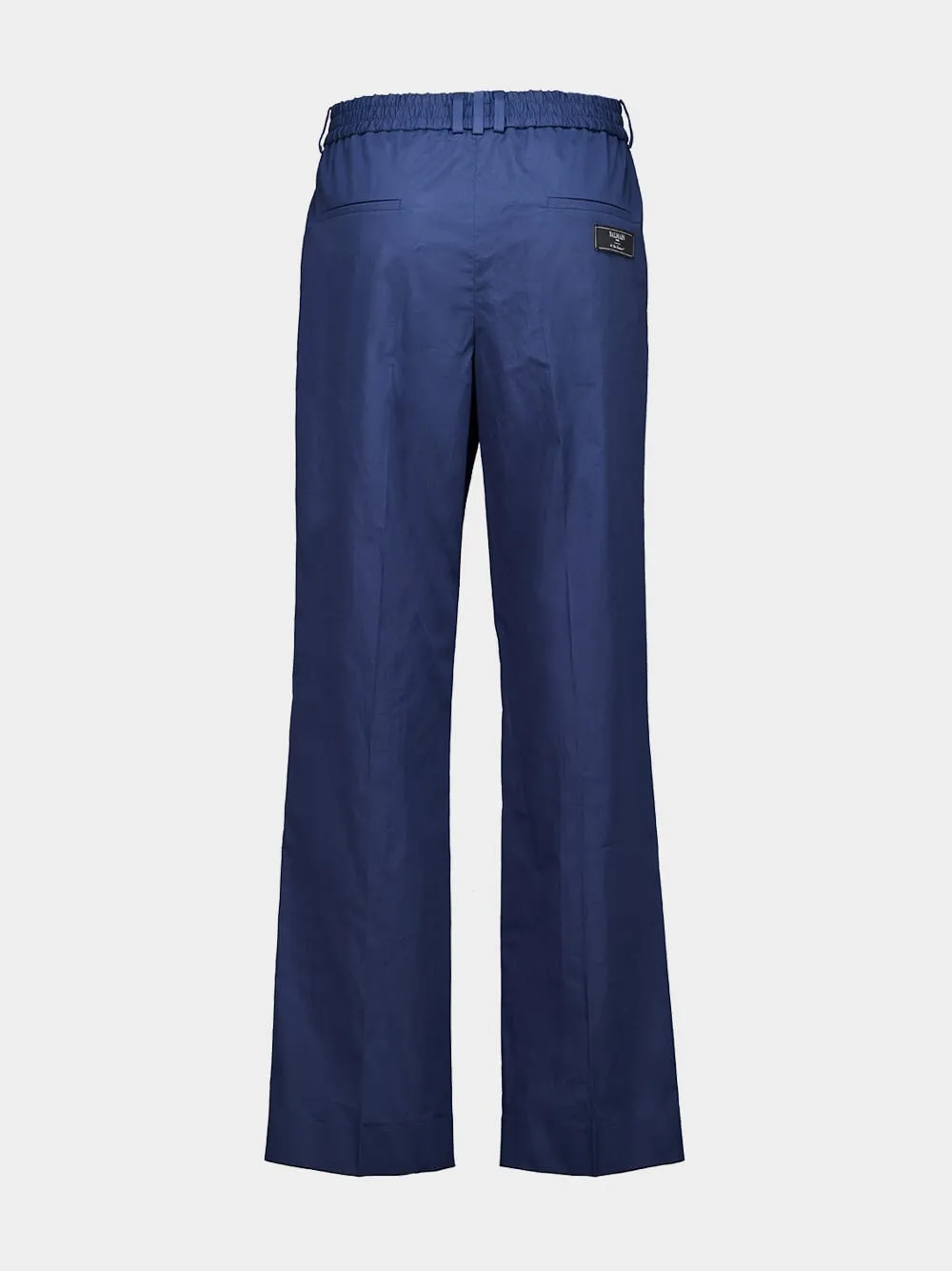Blue Regular Fit Cotton Trousers sold by Fashion Clinic product image thumbnail 2
