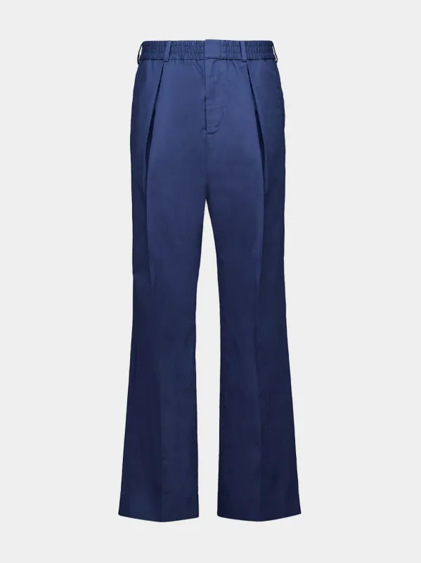 Blue Regular Fit Cotton Trousers made by Balmain