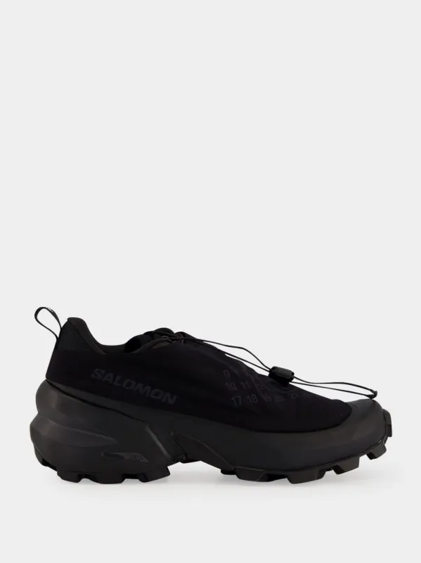 Black and Asphalt Salomon Lace-Up Sneakers made by Maison Margiela