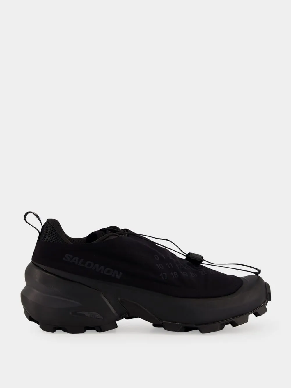 Black and Asphalt Salomon Lace-Up Sneakers sold by Fashion Clinic