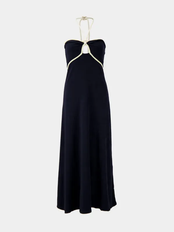 Navy and Ecru Gleymoon Ankle Dress made by Johanna Ortiz