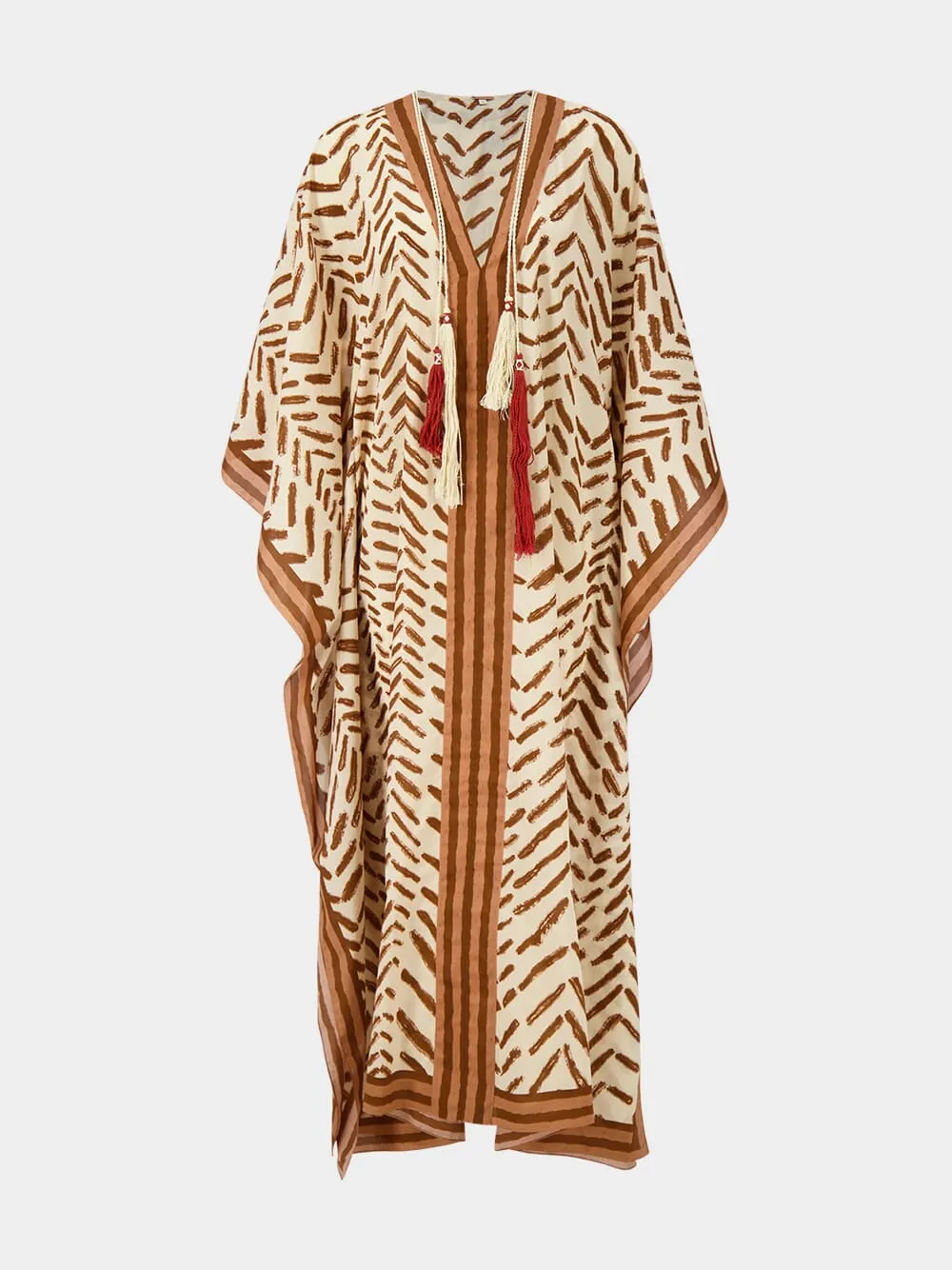 Ecru and Brown The Secret Of The Sun Tunic Dress sold by Fashion Clinic