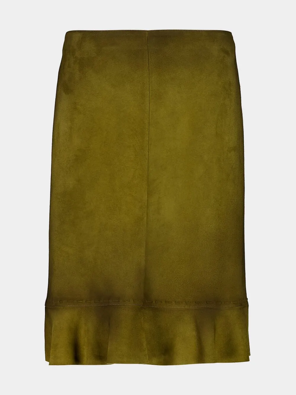 Green Waxed Suede Midi Skirt sold by Fashion Clinic product image thumbnail 2