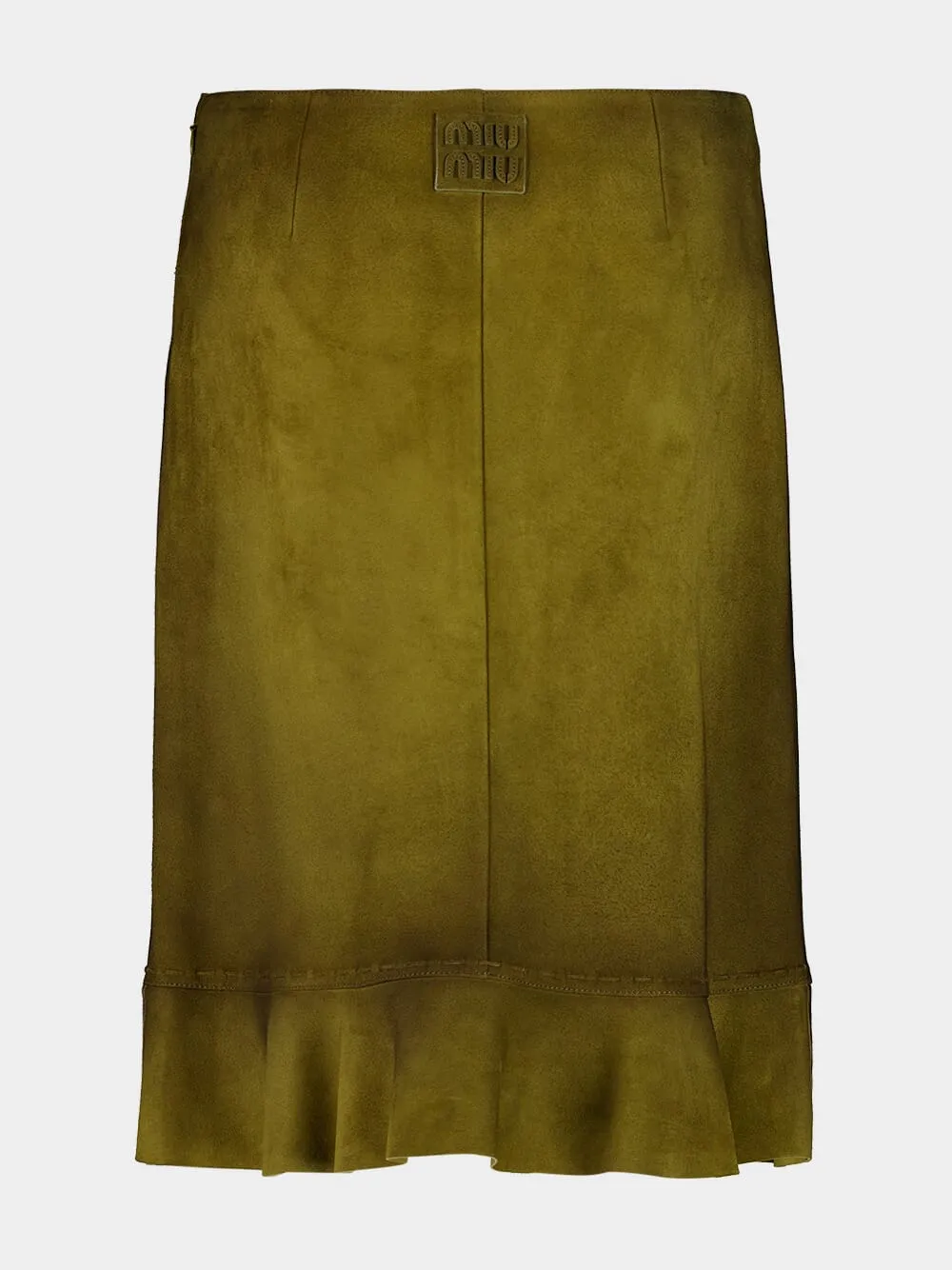 Green Waxed Suede Midi Skirt sold by Fashion Clinic product image thumbnail 4