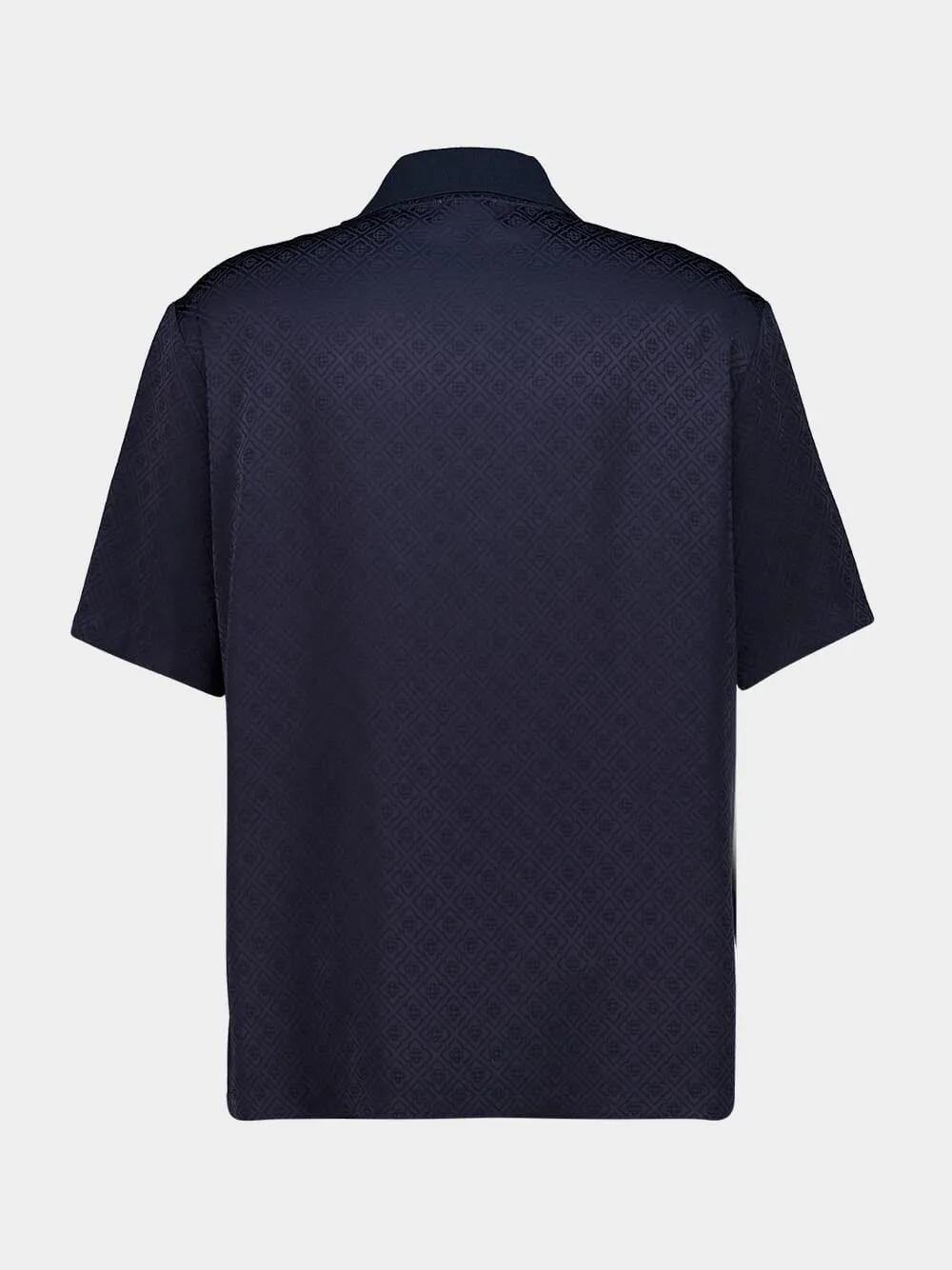 Dark Navy Viscose Knit Polo Shirt sold by Fashion Clinic product image thumbnail 2