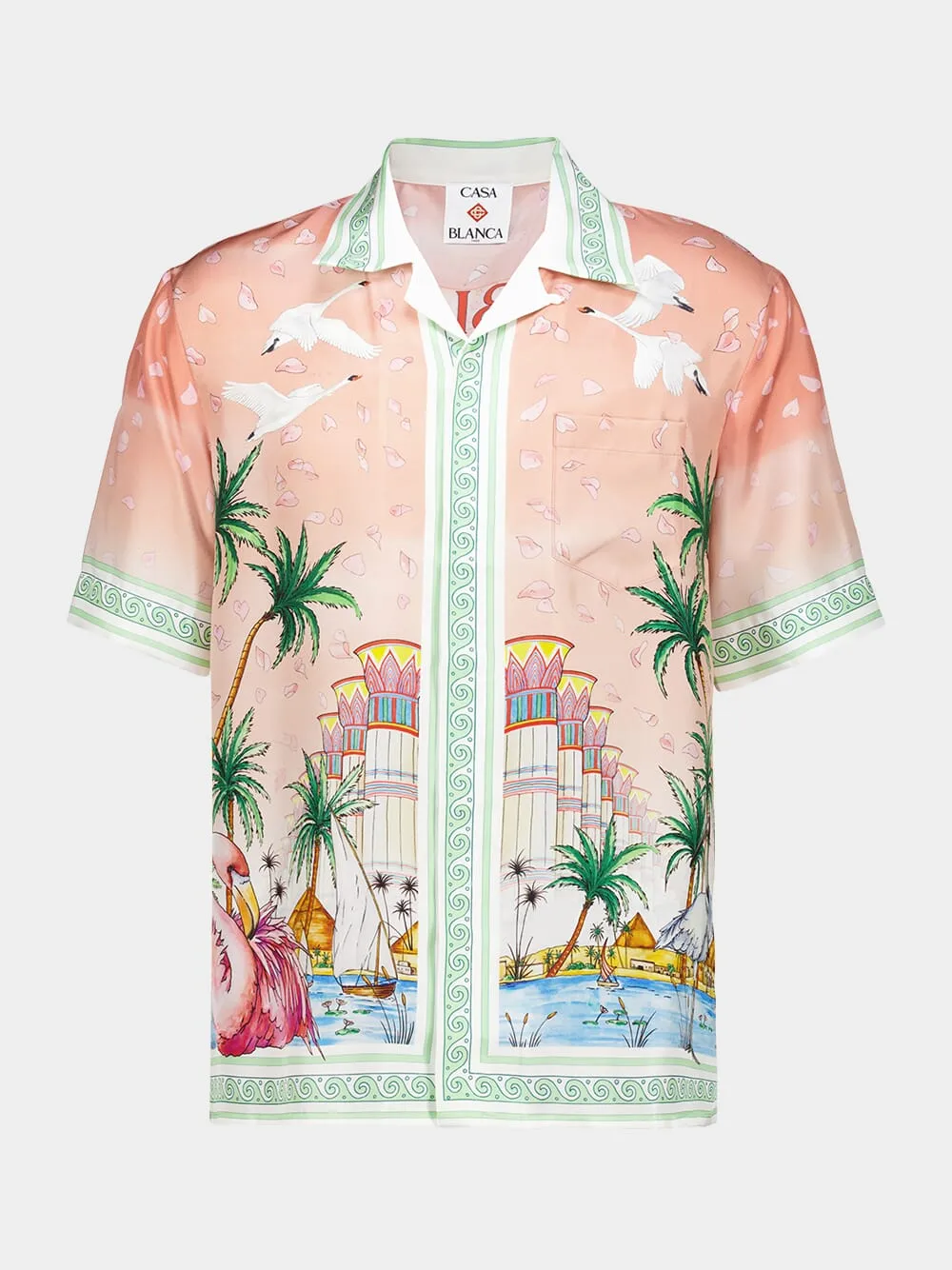 Ethereal Silk Cuban Collar Shirt sold by Fashion Clinic