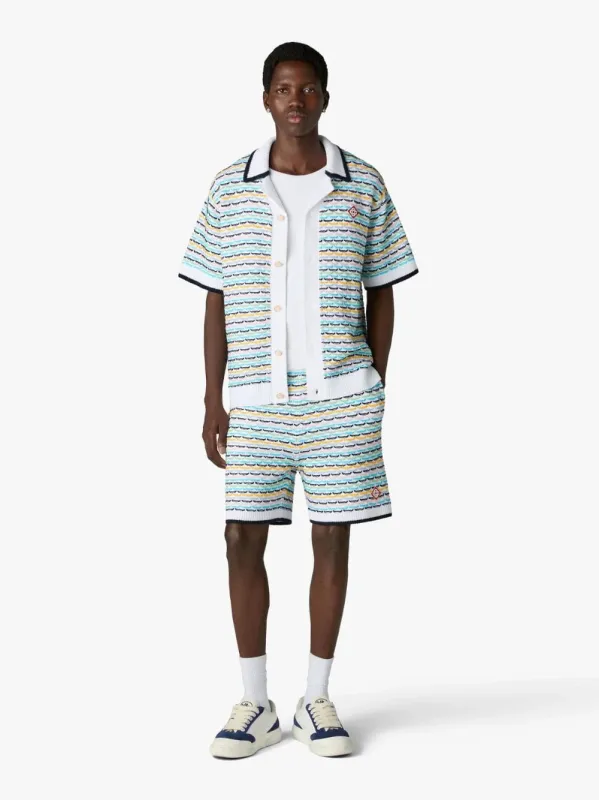 Multicolour Crochet Tuck Stitch Shirt made by Casablanca