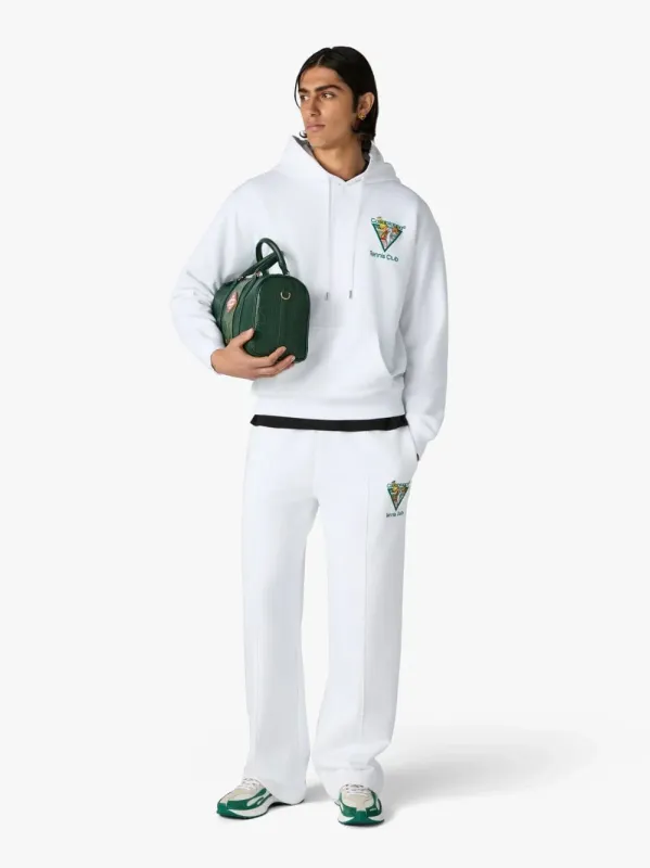 White Tennis Club Triangle Hooded Sweatshirt made by Casablanca