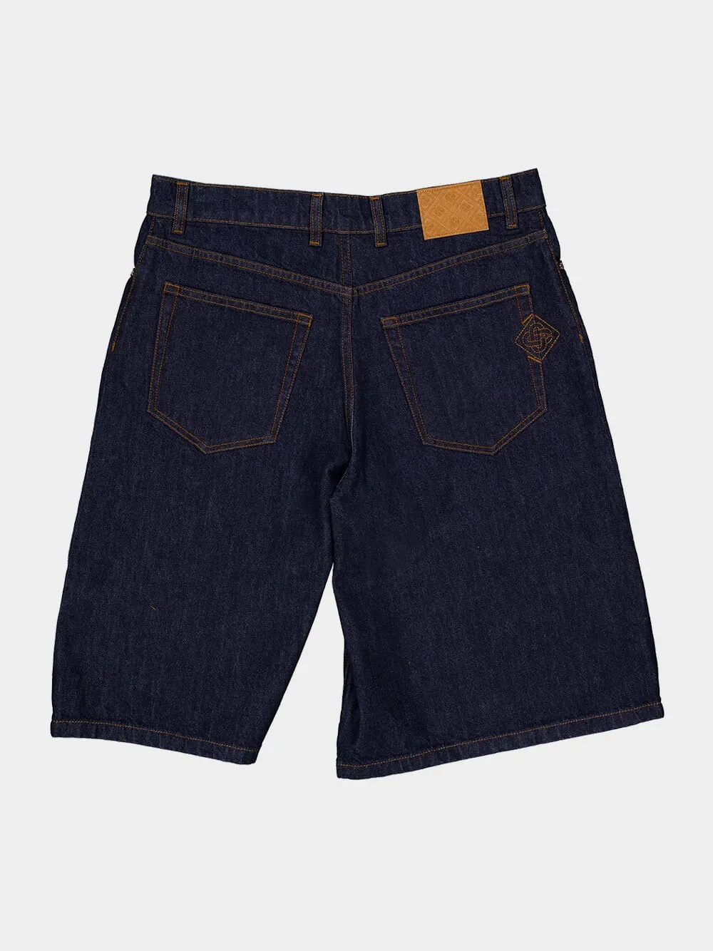 Indigo Blue Raw Denim Shorts sold by Fashion Clinic product image thumbnail 5