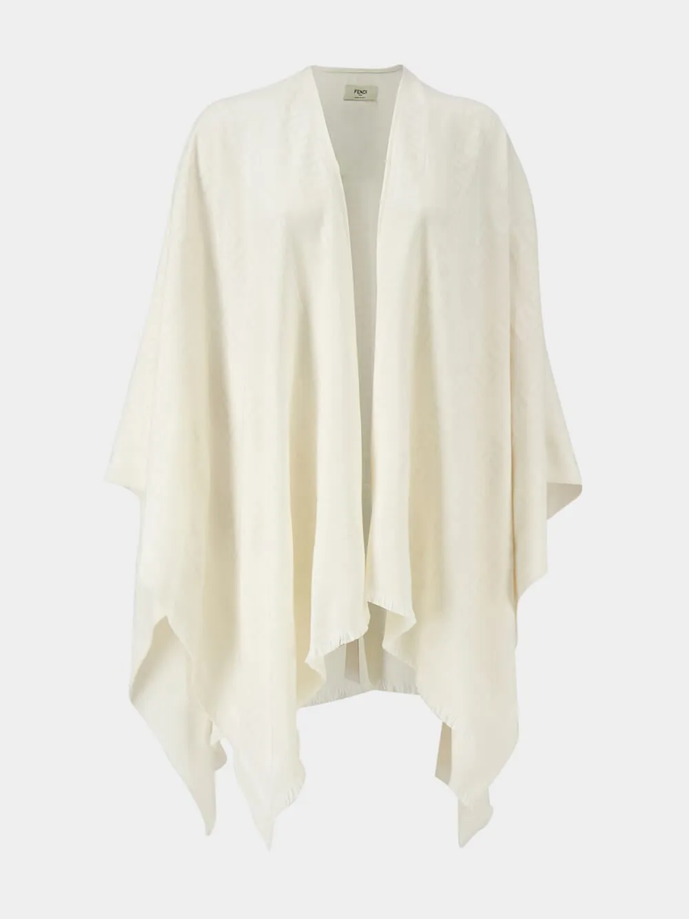 Ivory FF Wool Silk Poncho sold by Fashion Clinic