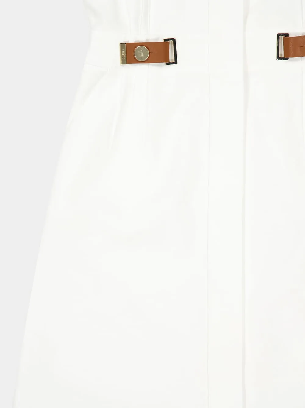 White Linen Sleeveless Midi Dress sold by Fashion Clinic product image thumbnail 5