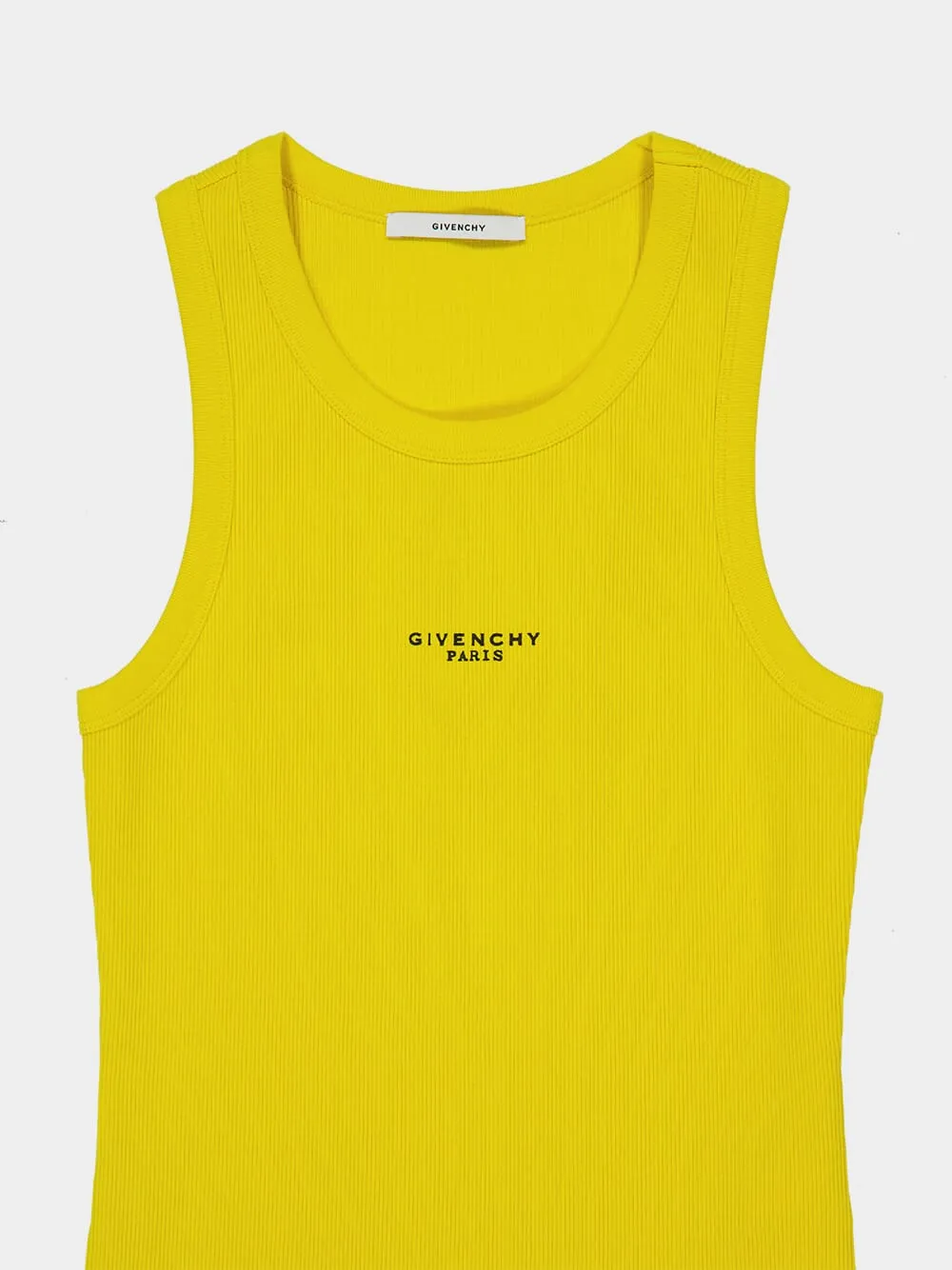 Yellow Cotton Tank Top with Logo Print sold by Fashion Clinic product image thumbnail 3