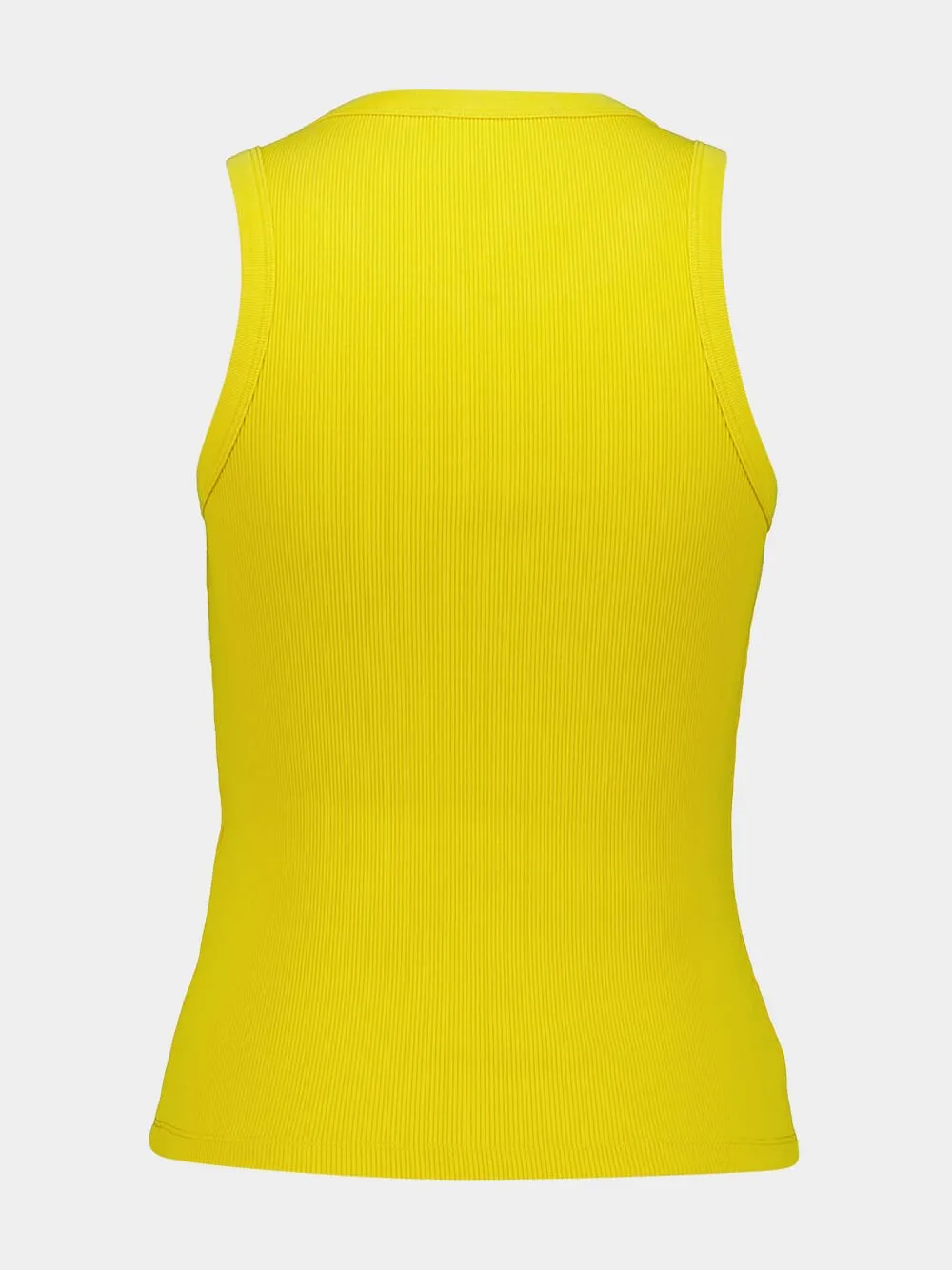 Yellow Cotton Tank Top with Logo Print sold by Fashion Clinic product image thumbnail 2