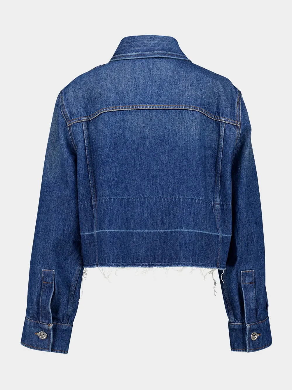 Medium Blue Denim Shirt with Raw Hem sold by Fashion Clinic product image thumbnail 3