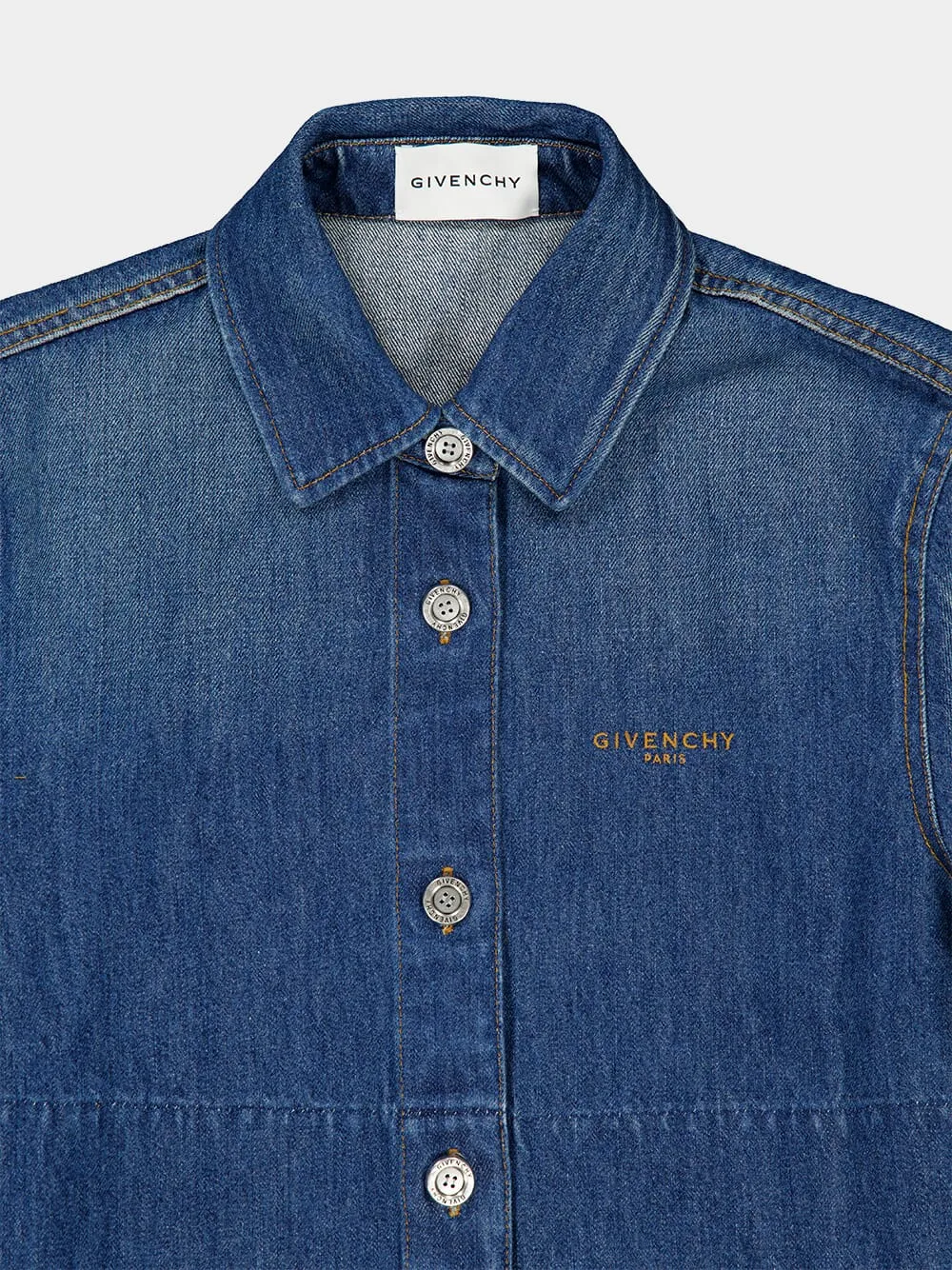 Medium Blue Denim Shirt with Raw Hem sold by Fashion Clinic product image thumbnail 5