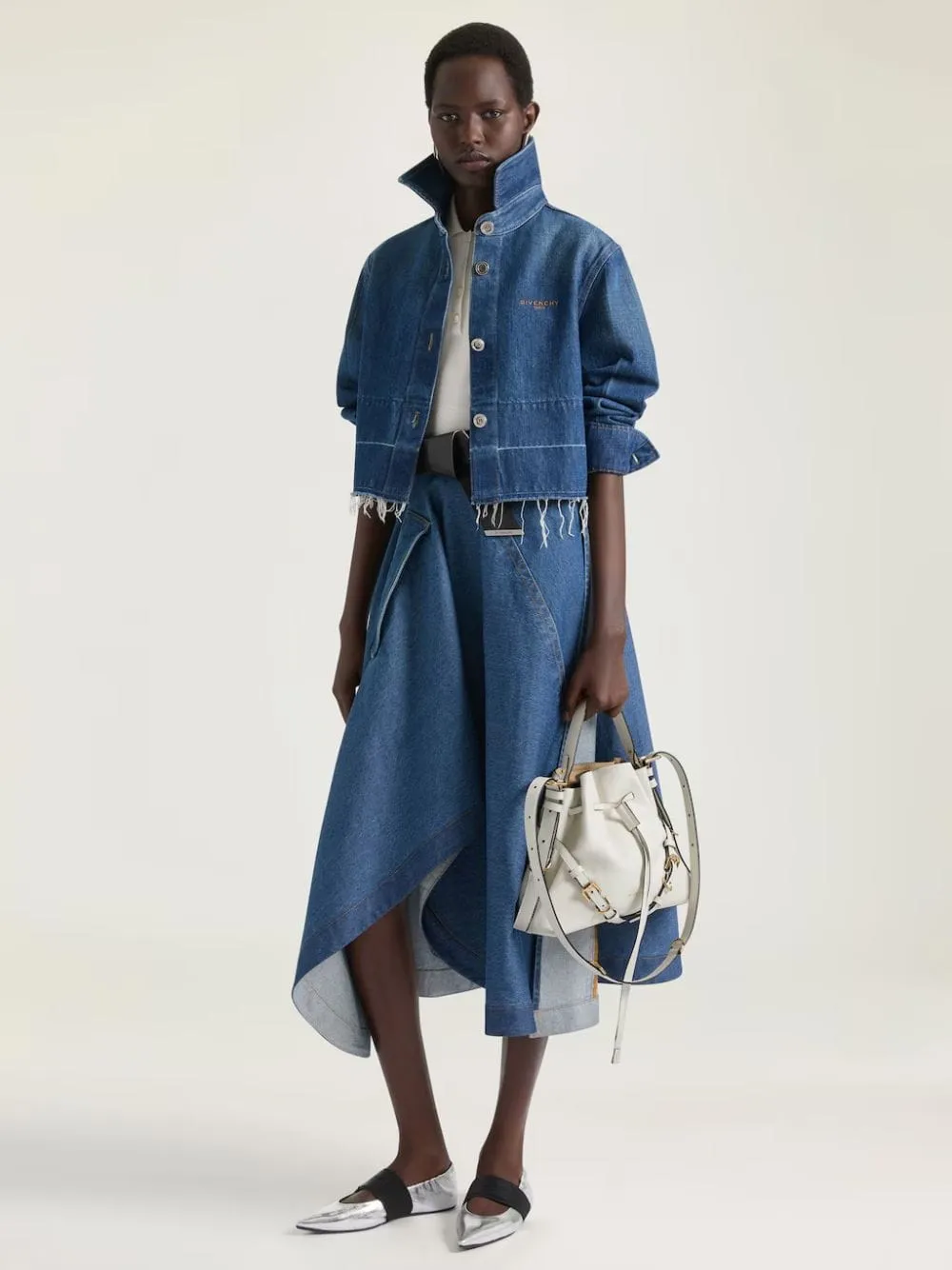 Medium Blue Denim Shirt with Raw Hem sold by Fashion Clinic product image thumbnail 2