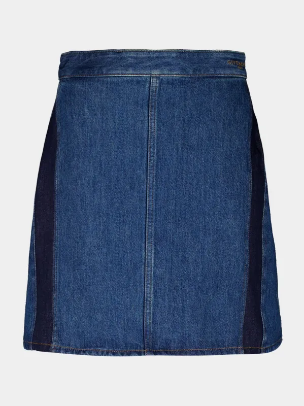 Medium Blue Cocoon Denim Mini Skirt made by Givenchy