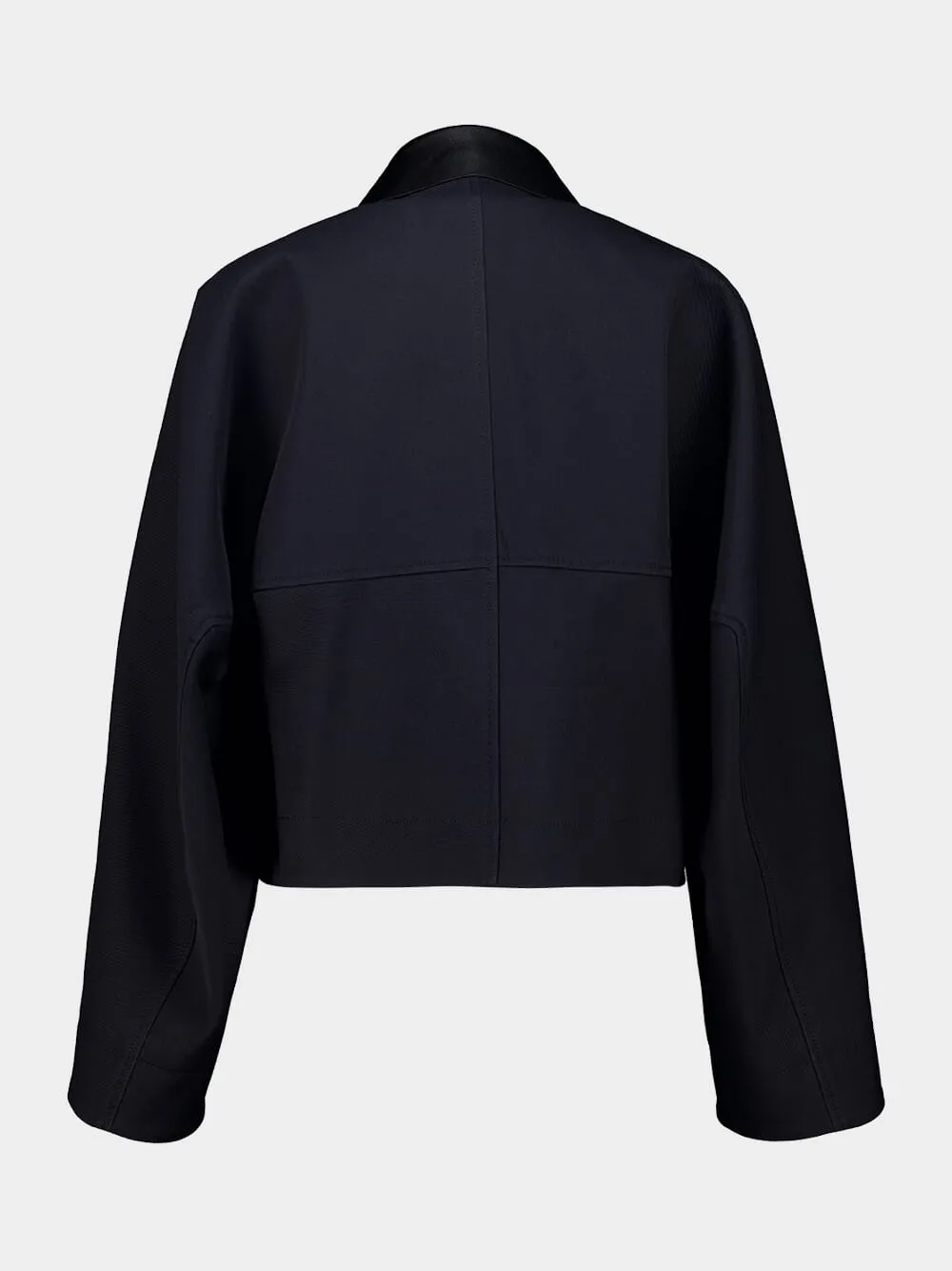 Dark Navy Cropped Cotton Wool Peacoat sold by Fashion Clinic product image thumbnail 4
