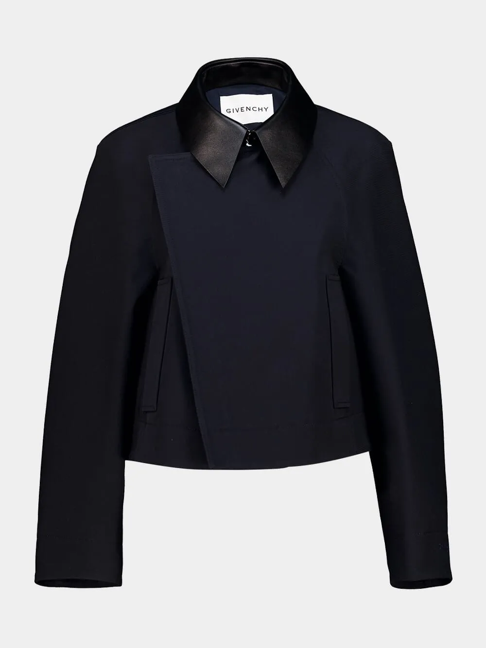 Dark Navy Cropped Cotton Wool Peacoat sold by Fashion Clinic product image thumbnail 2