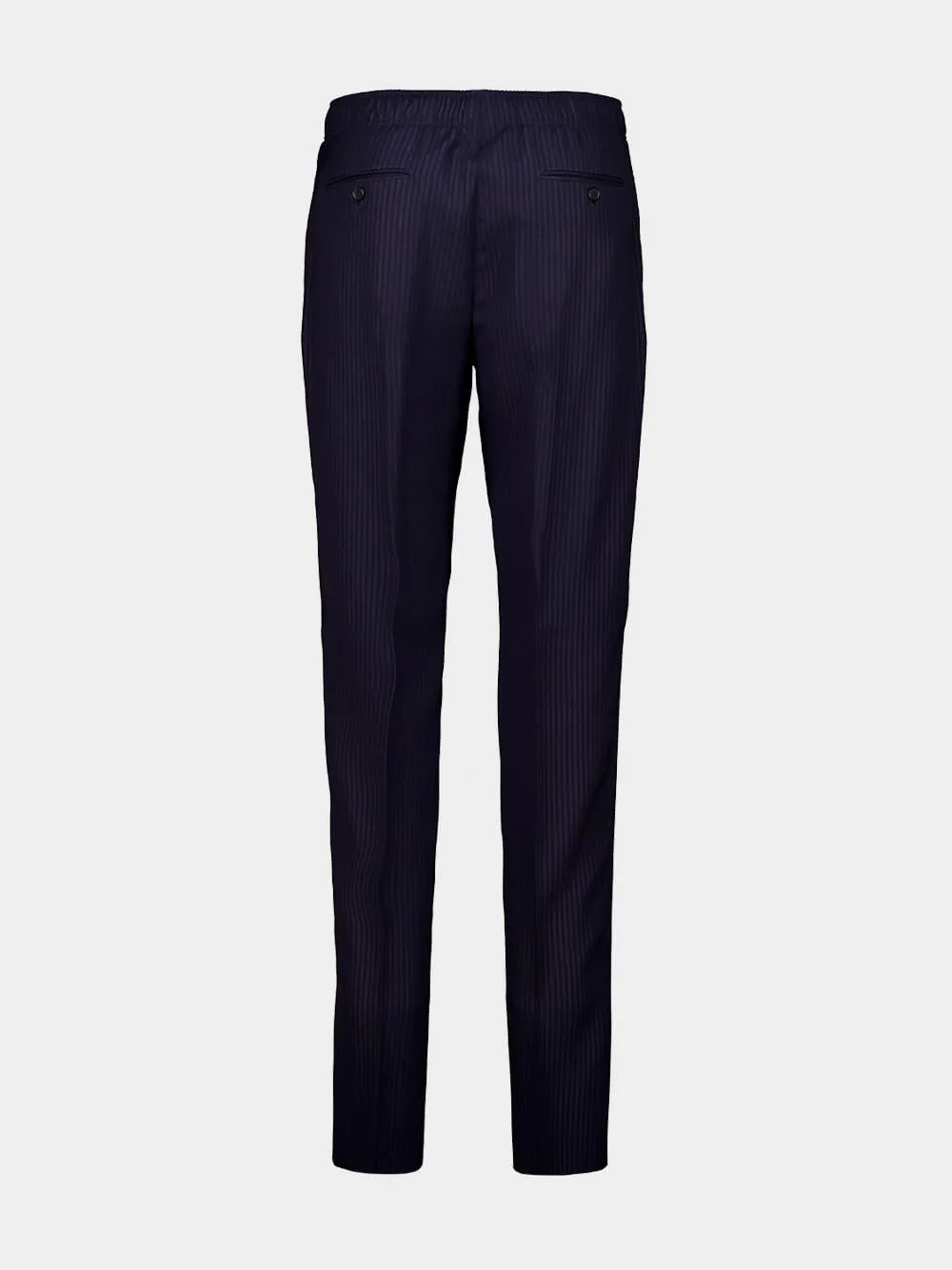 Navy Couture Seam Striped Wool Joggers sold by Fashion Clinic product image thumbnail 4
