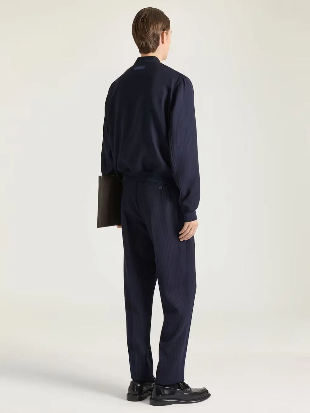 Navy Couture Seam Striped Wool Joggers sold by Fashion Clinic product image thumbnail 3