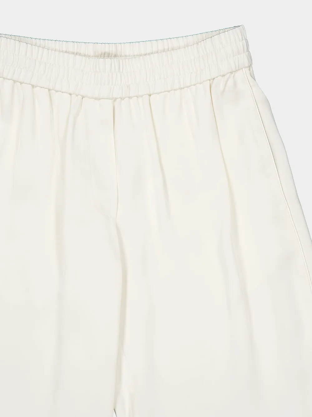 White Satin Straight-Leg Trousers sold by Fashion Clinic product image thumbnail 3
