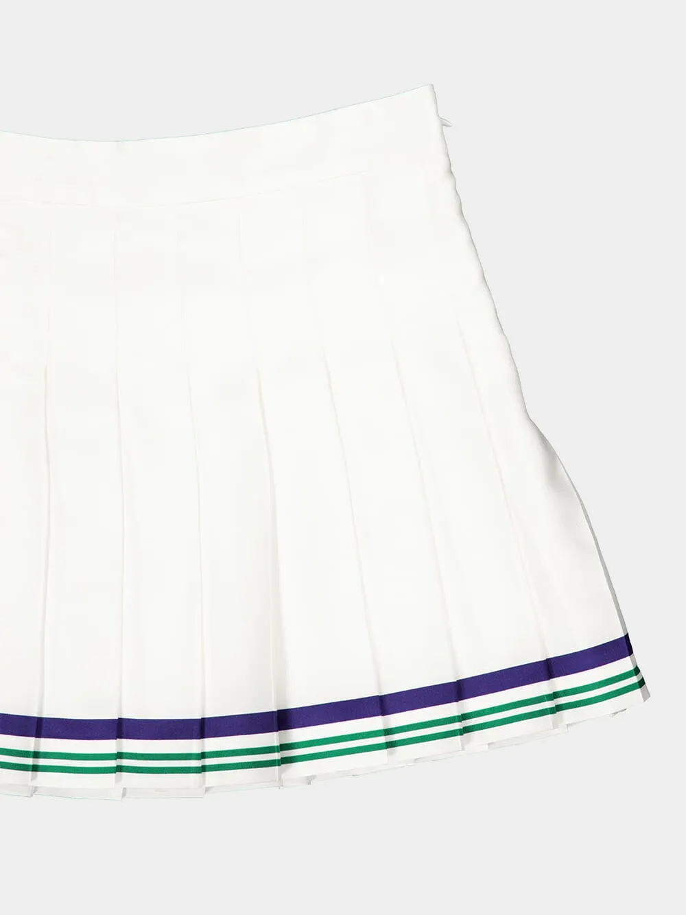 White Pleated Silk Mini Skirt sold by Fashion Clinic product image thumbnail 5
