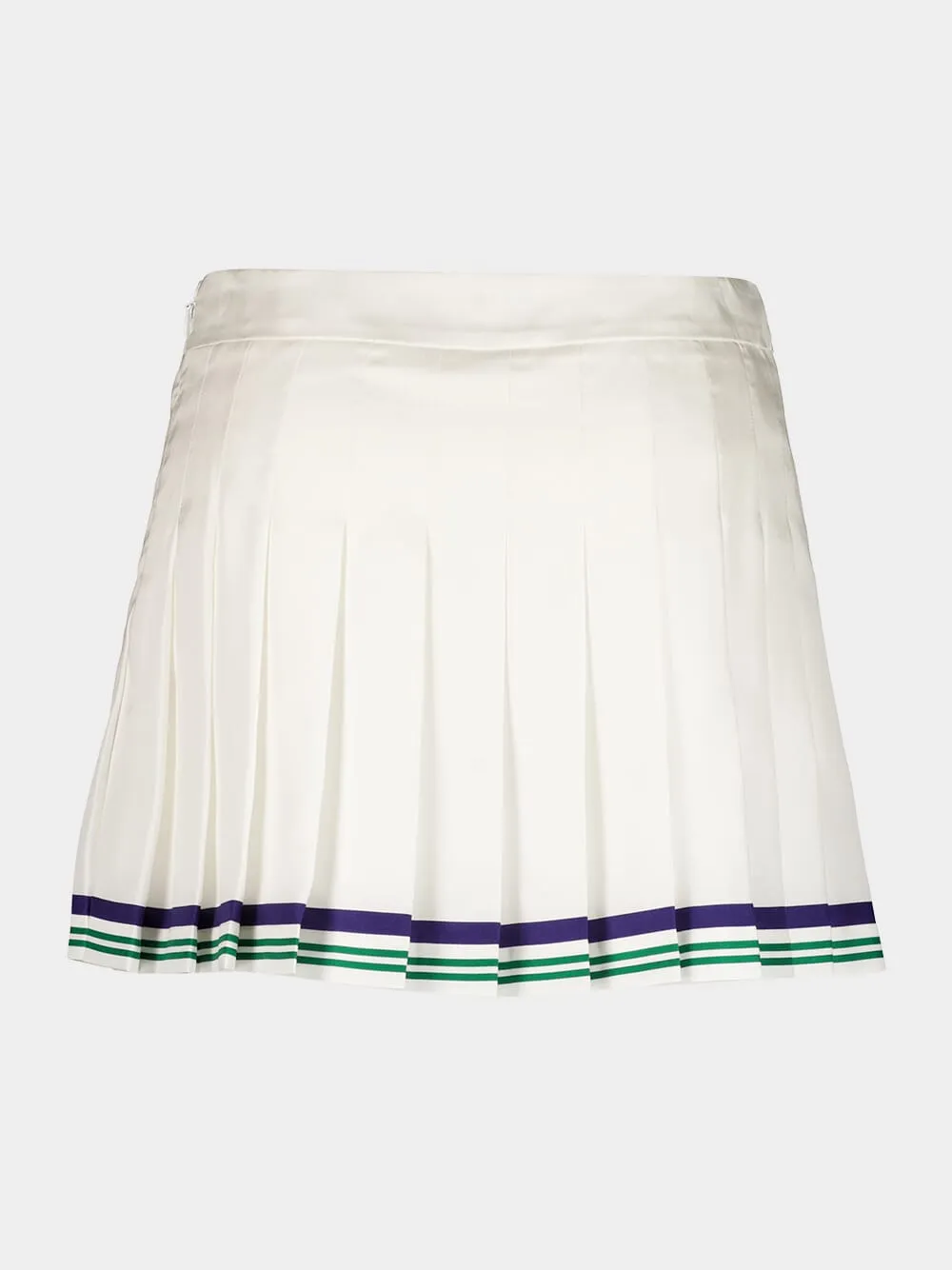 White Pleated Silk Mini Skirt sold by Fashion Clinic product image thumbnail 3