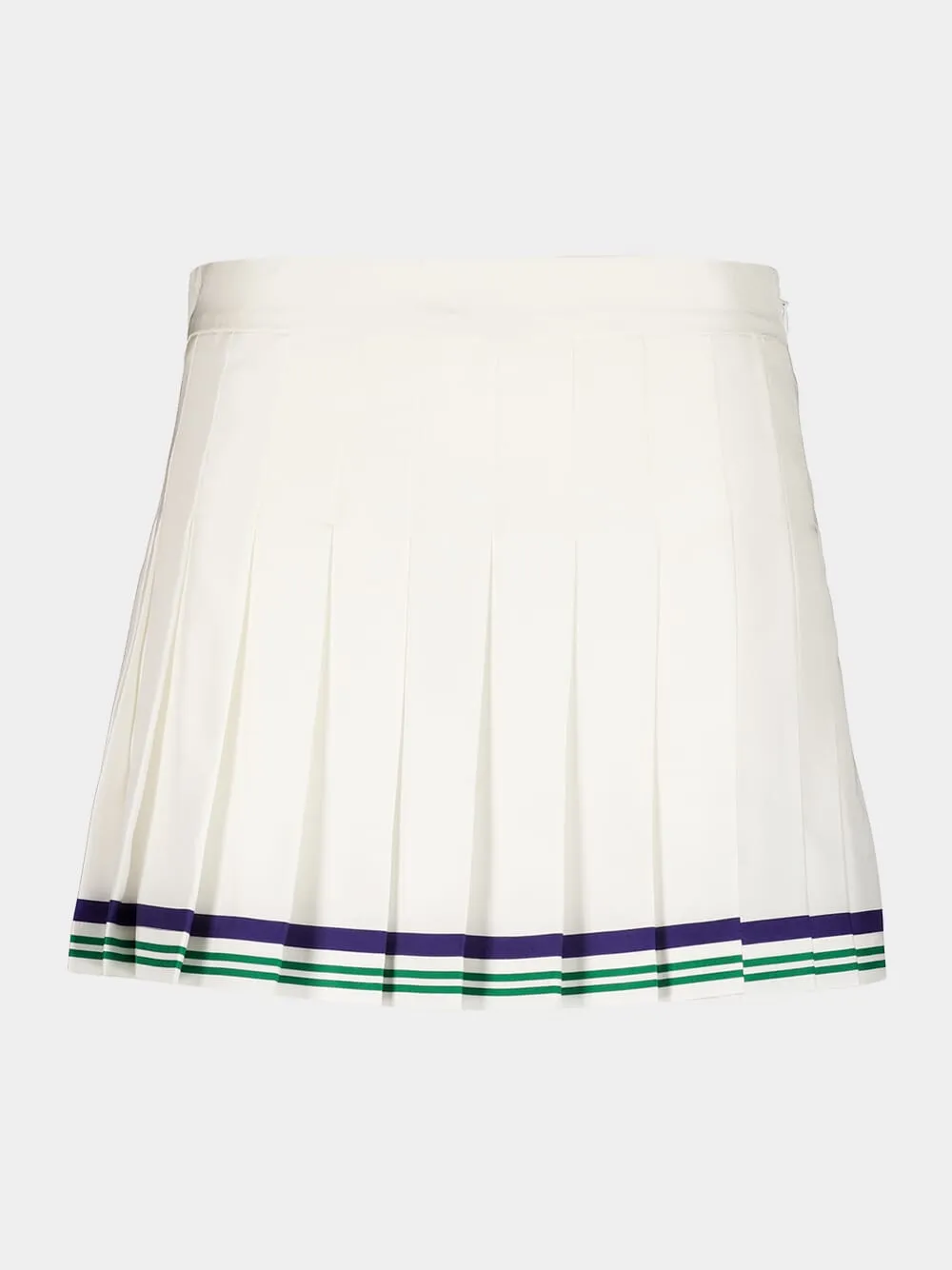 White Pleated Silk Mini Skirt sold by Fashion Clinic