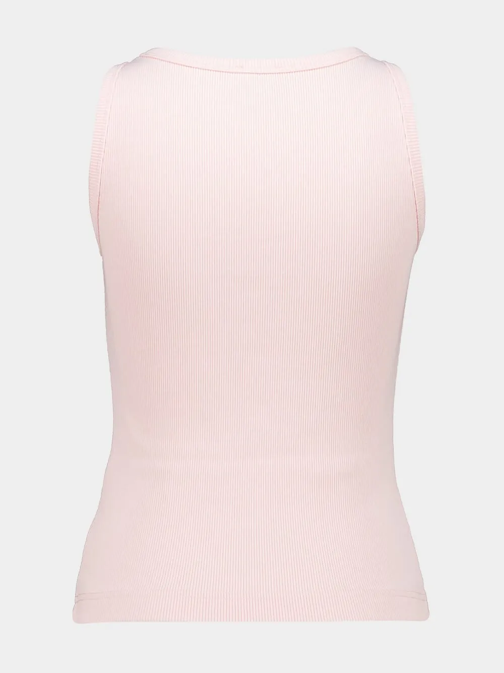 Pink Ribbed Logo Tank Top sold by Fashion Clinic product image thumbnail 2