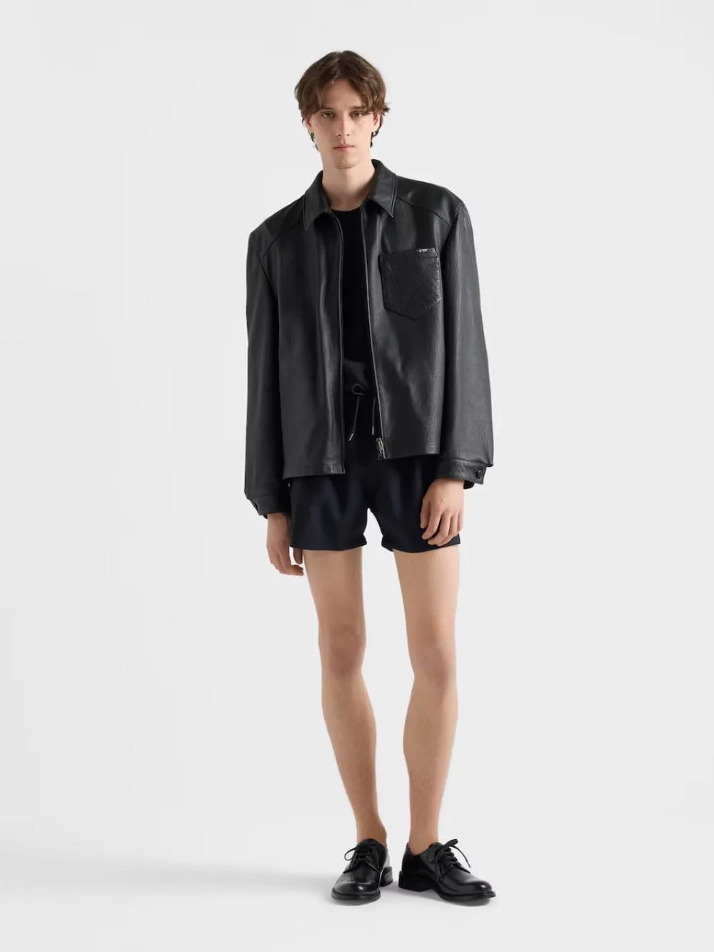 Black Nappa Leather Zip Jacket sold by Fashion Clinic