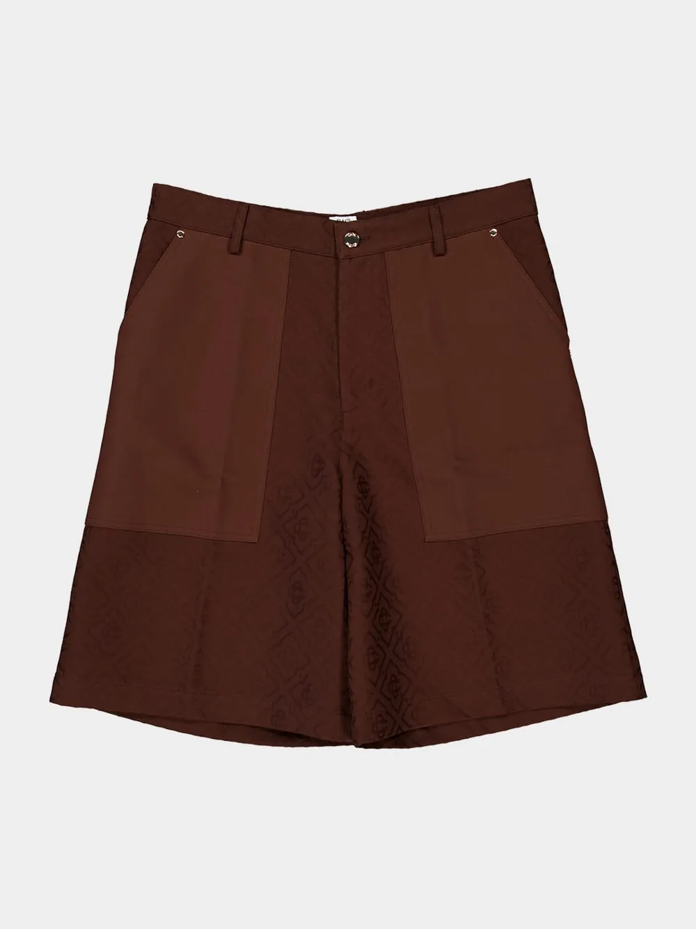 Dark Brown Monogram Cotton Cargo Shorts sold by Fashion Clinic product image thumbnail 5