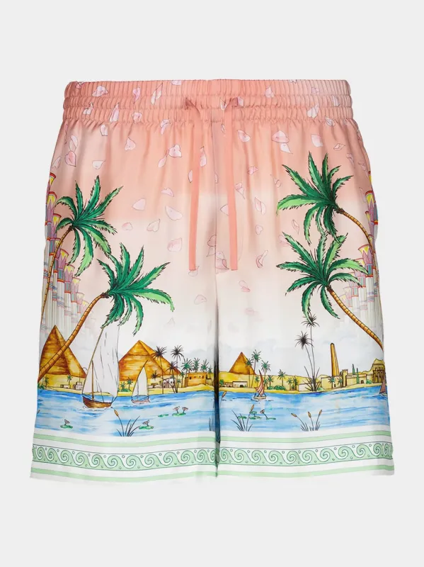 Ethereal Silk Bermuda Shorts made by Casablanca
