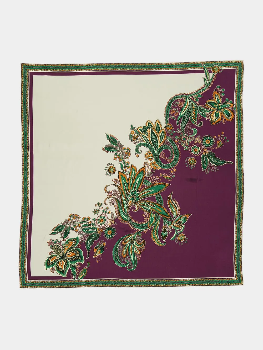 Purple Ruthie Silk Paisley Scarf sold by Fashion Clinic product image thumbnail 2