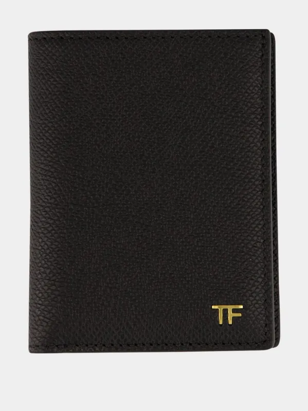 Black Small Grain Leather Cardholder made by Tom Ford