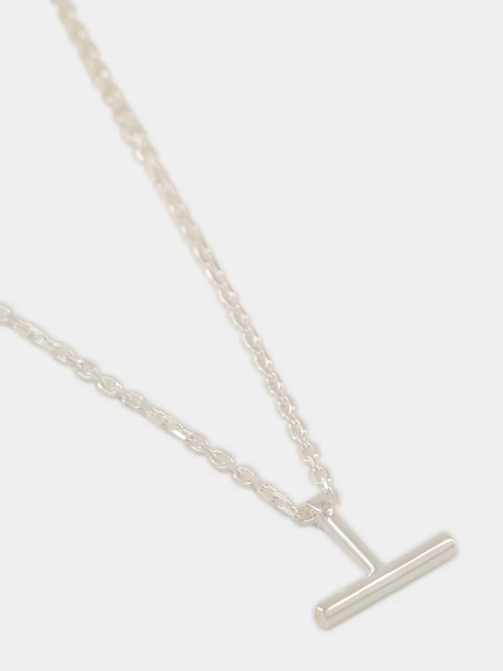 Silver T Pendant Necklace sold by Fashion Clinic product image thumbnail 3