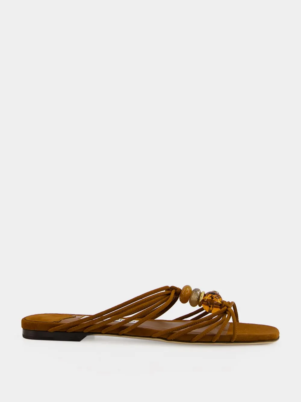 Tan Lova Mule Flat Suede Sandals sold by Fashion Clinic