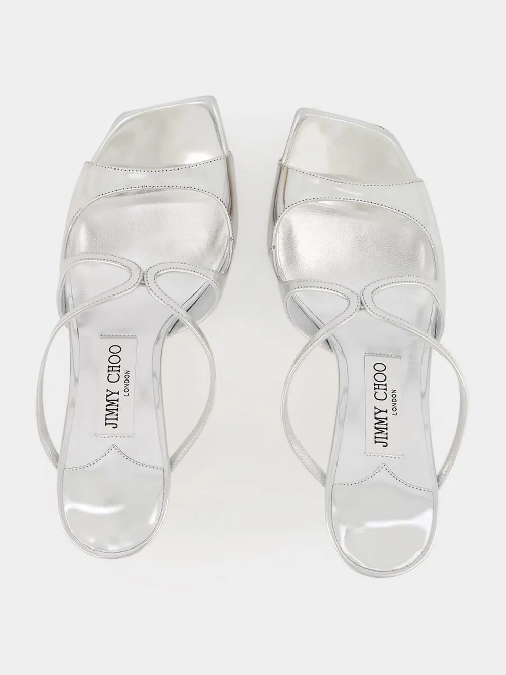 Anise 75 Silver Leather Mules sold by Fashion Clinic product image thumbnail 4