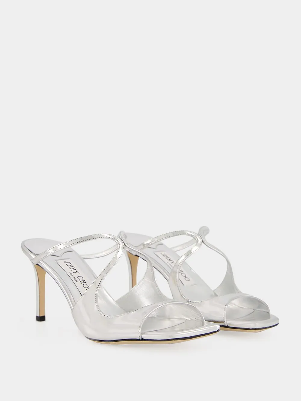 Anise 75 Silver Leather Mules sold by Fashion Clinic product image thumbnail 3
