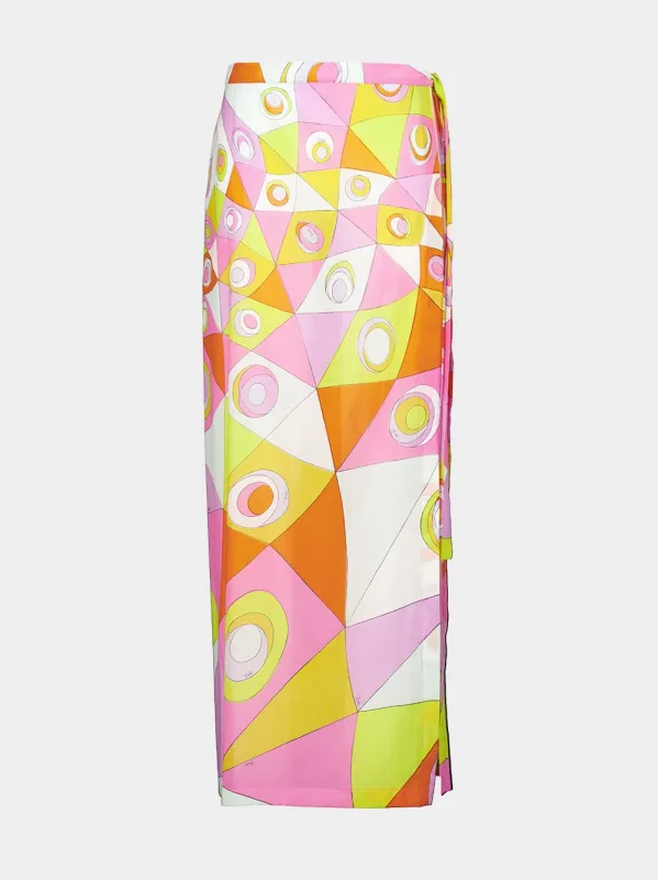 Occhi Print Cotton Sarong Skirt made by Emilio Pucci