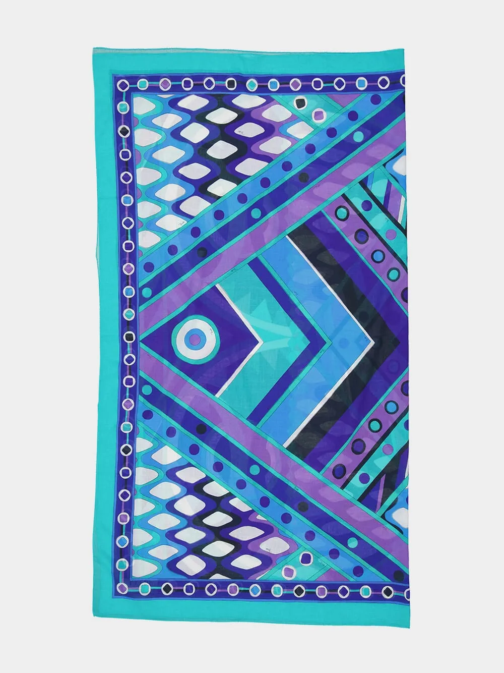 Turquoise and Blue Vivara Print Cotton Sarong sold by Fashion Clinic product image thumbnail 5