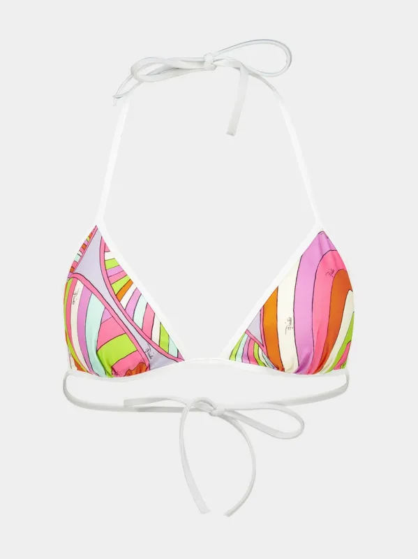 Iride Print Triangle Bikini Top made by Emilio Pucci