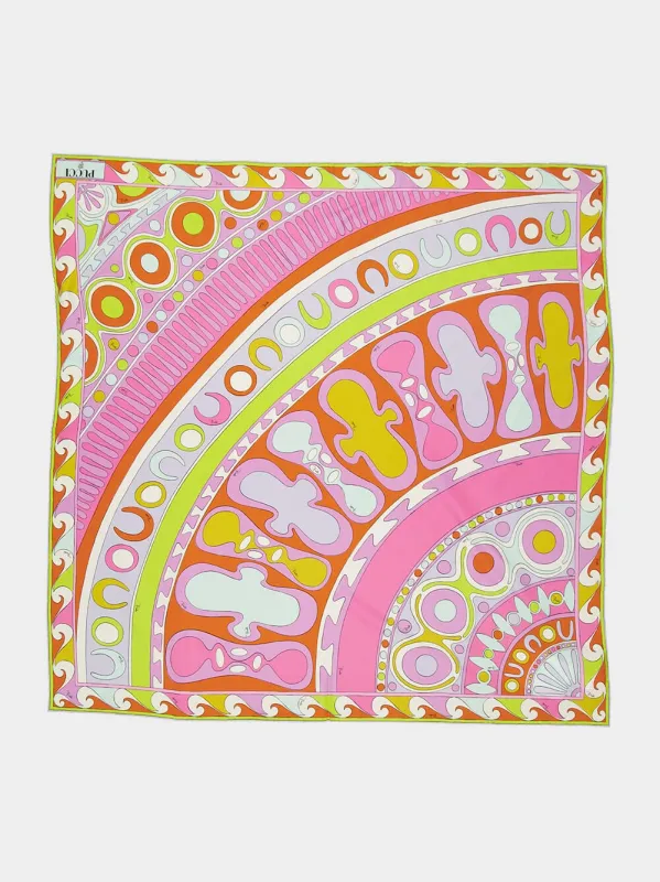 Soleil Print Silk Carré Scarf made by Emilio Pucci
