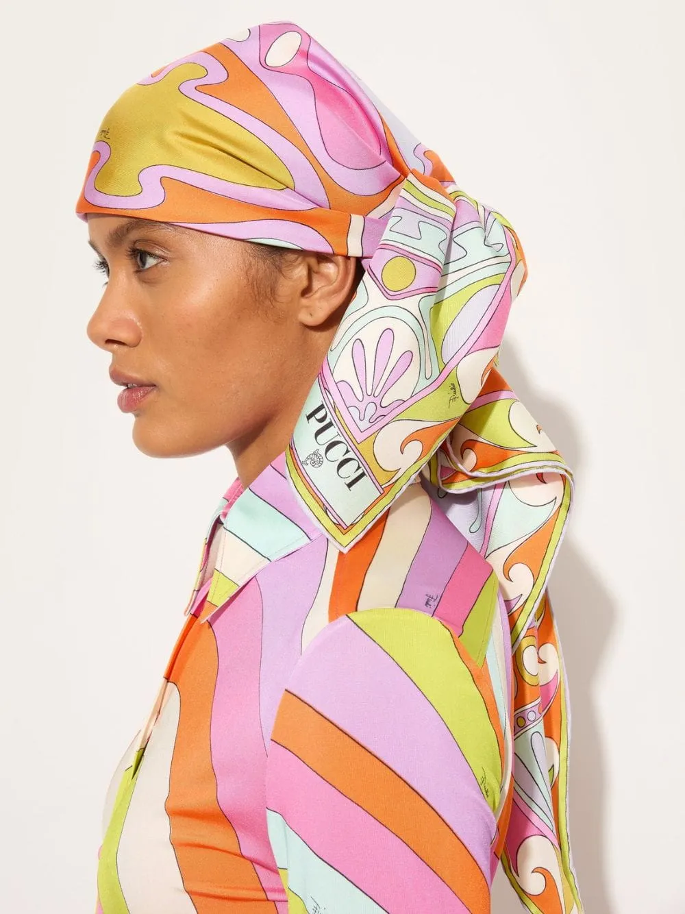 Soleil Print Silk Carré Scarf sold by Fashion Clinic product image thumbnail 2