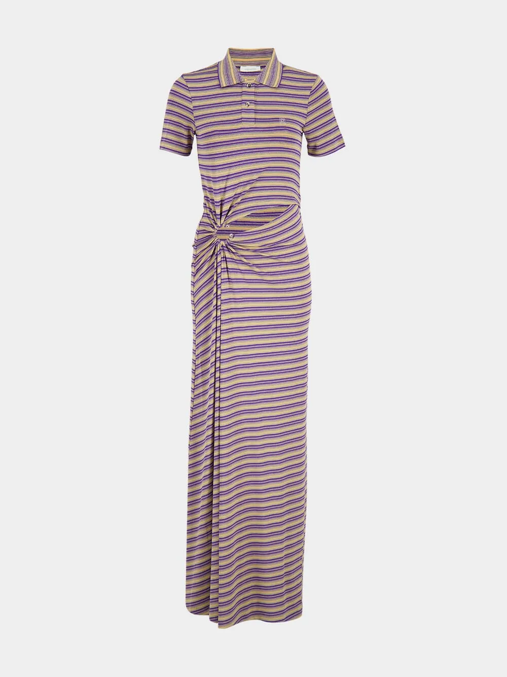 Purple Striped Piercing Jersey Maxi Dress sold by Fashion Clinic product image thumbnail 2