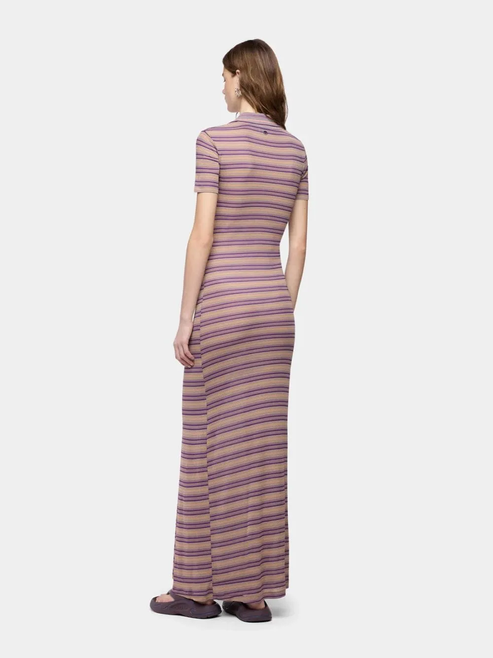 Purple Striped Piercing Jersey Maxi Dress sold by Fashion Clinic product image thumbnail 3