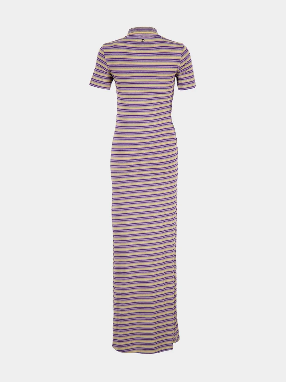 Purple Striped Piercing Jersey Maxi Dress sold by Fashion Clinic product image thumbnail 4