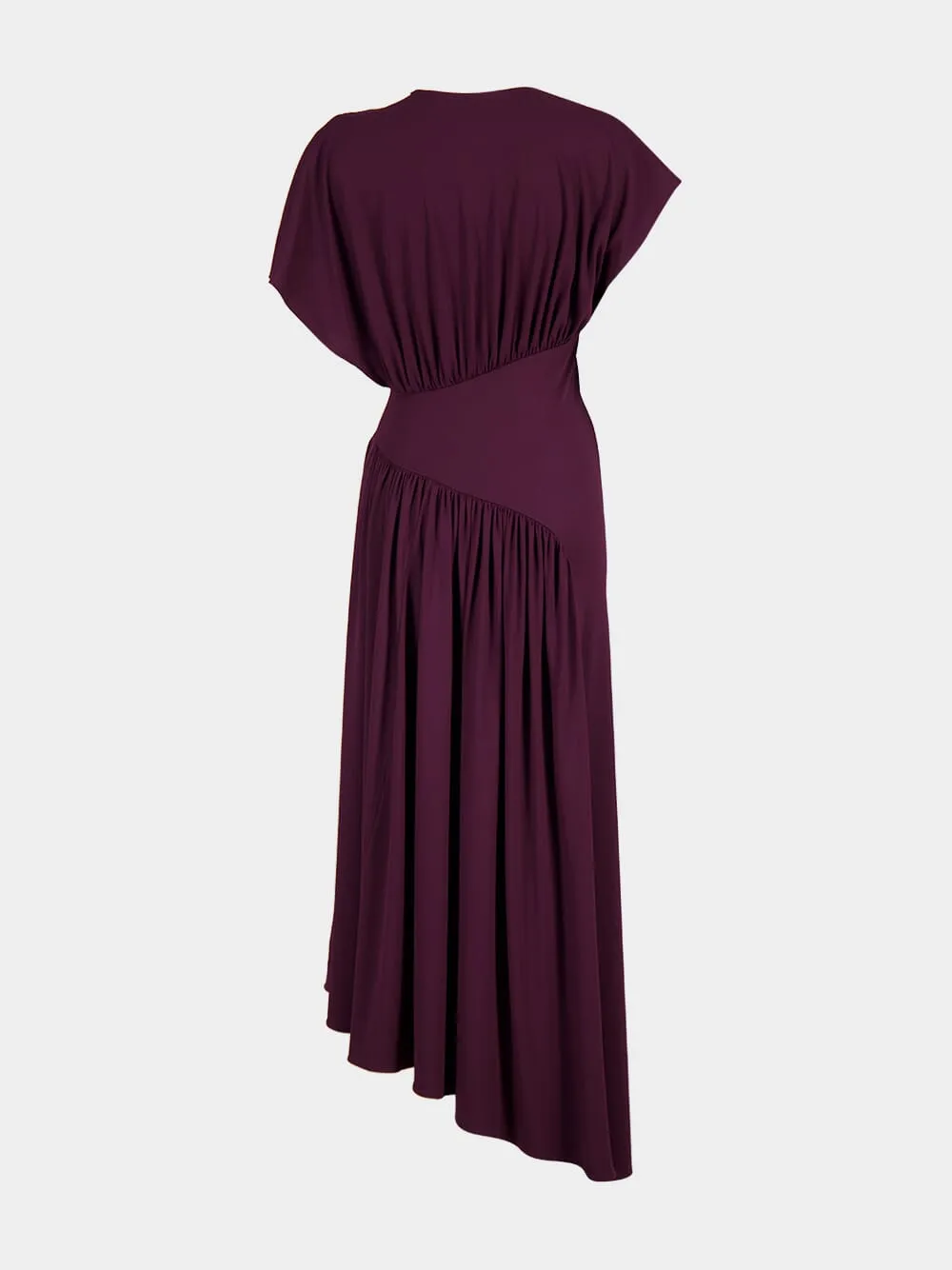 Magenta Asymmetrical Jersey Maxi Dress sold by Fashion Clinic product image thumbnail 4