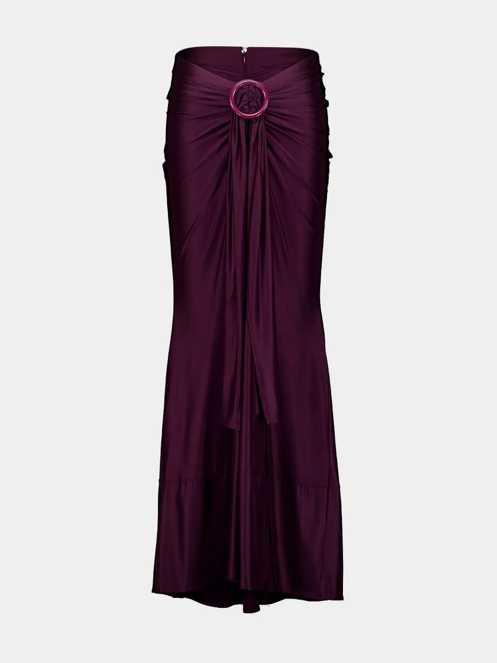 Magenta Ruched Viscose Maxi Skirt sold by Fashion Clinic